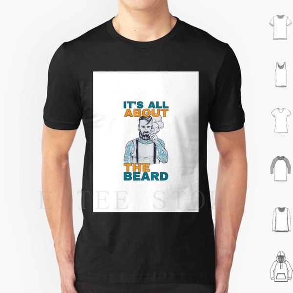 

men's t-shirts beard lover it's all about the vaping t shirt print cotton tattoo artist bearded man, White;black