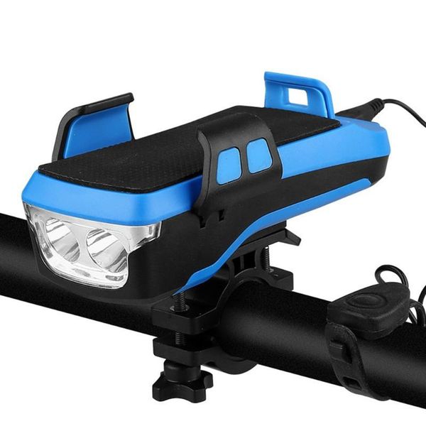 

in 1 bicycle light bike horn handlebar phone holder cycling including mobile power 2400/4000 mah for smart lights