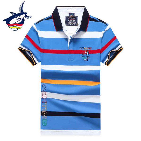 

men's striped polo shirt, breathable cotton t-shirt with lapel, fashion brand, tace & share, short sve, summer 2018, White;black