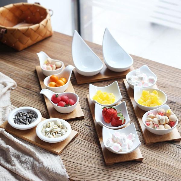 

european style ceramic fruit plate creative seasoning vinegar sauce dish porcelain dessert candy kitchen dinnerware dishes & plates