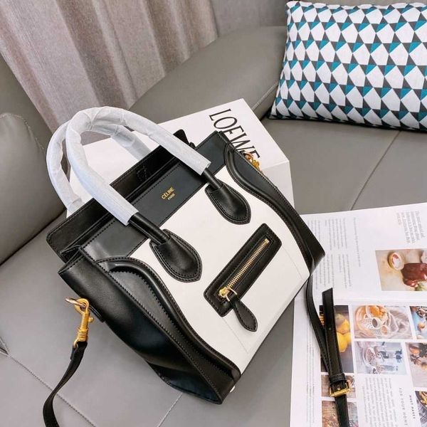 

ce smile face bag embarrassing leather color contrast portable one shoulder messenger bag leather women's bags zly pfob