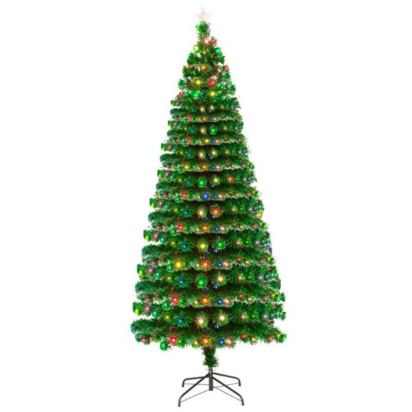 

christmas decorations 2021year 7.5ft fiber optic tree with led lamps 260 branches(us)warehouse shipment