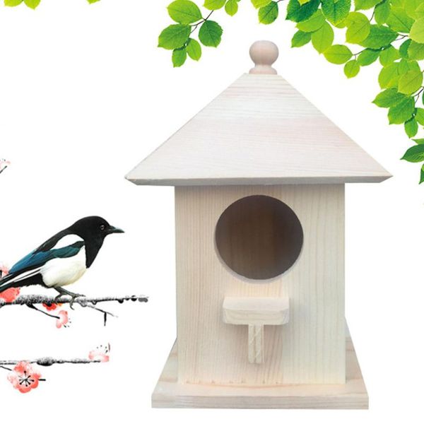 

creative outdoor bird nest garden wood birds living place feeder supplies cages