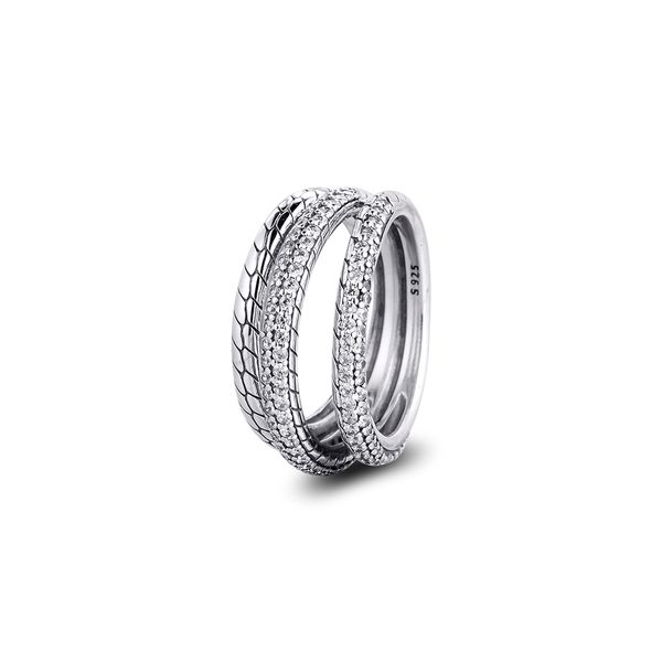 

ckk ring triple snake chain pattern rings for women men anillos mujer 925 sterling silver 925 jewelry wedding aneis hombre, Slivery;golden