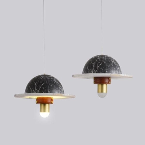

pendant lamps nordic creative green hemisphere marble cosmos shape with golden led cord light for dining room bar