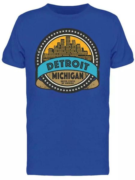 

detroit city michigan tee men's -image by shutterstock, White;black