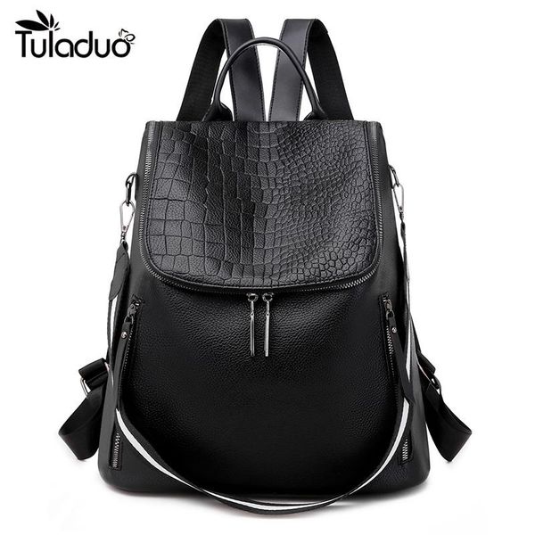 

backpack 2021 fashion woman youth pu leather backpacks for teenage girls female school bag