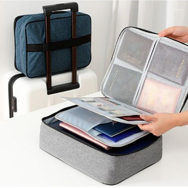 Home Travel Borsa per documenti di grande capacità con serratura codificata Custodia per organizer Accessori per scatole Borsa per documenti multistrato1