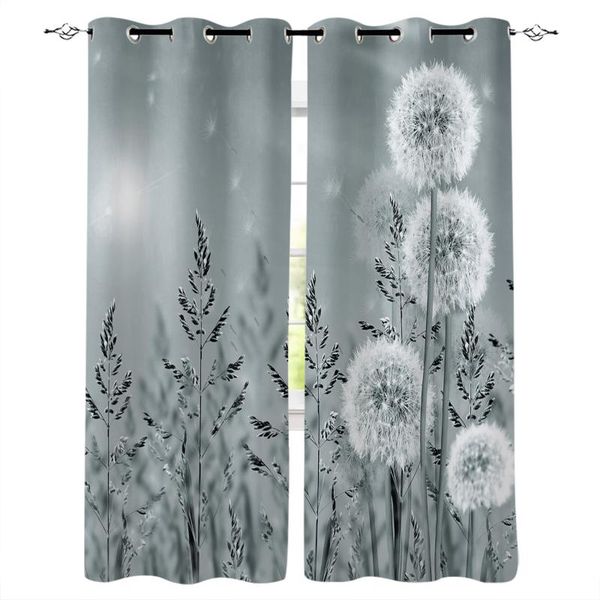 

plant grey dandelion blackout curatin bedroom kitchen decor curtains home for living room curtain & drapes