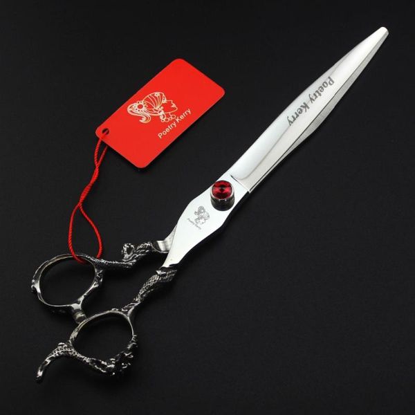 

hair scissors 8 inch red stone purple dragon jp440c dog grooming /shear with bag