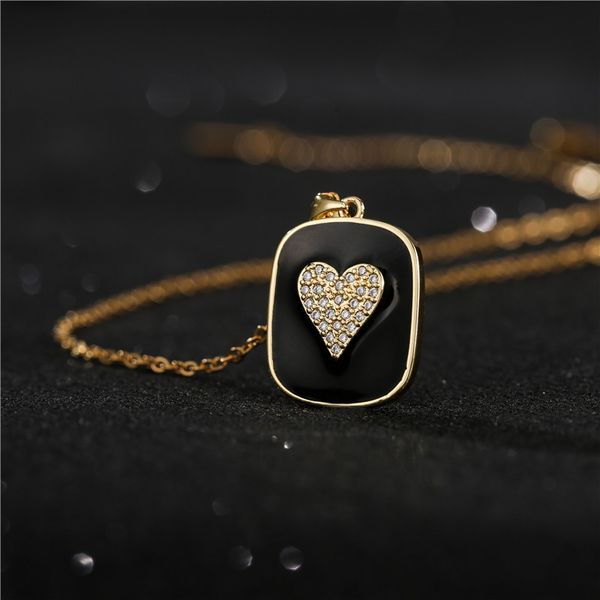 

jewelry selling necklace creative love drop oil geometric pendant, Silver