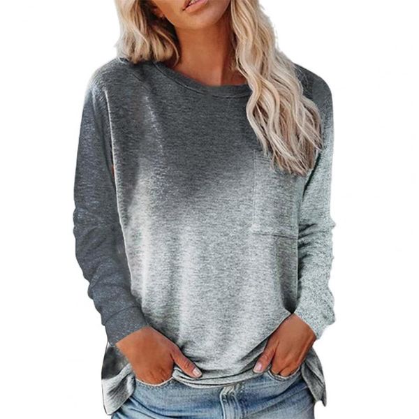 

women's blouses & shirts women blouse regular sleeve loose-fitting round collar t-shirt casual lady autumn, White