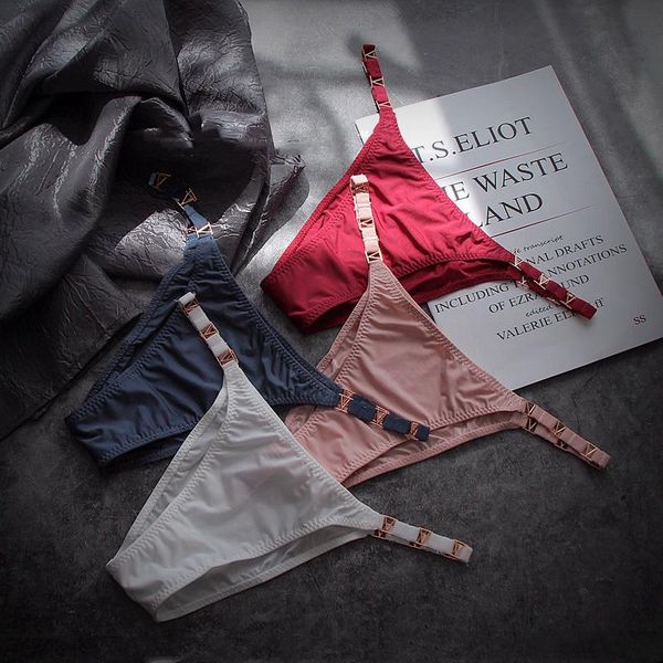 

women's panties g string women briefs thong exotic metal buckle underwear elastic t-back girls underpants low waist bikini, Black;pink