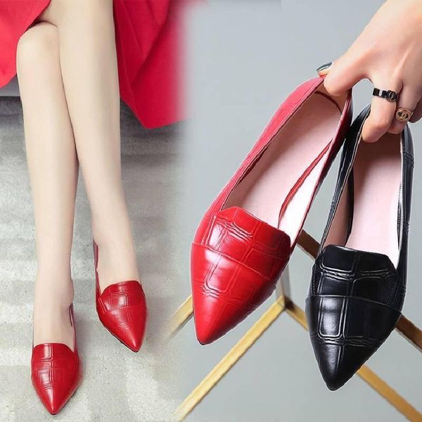 

dress shoes women pumps black mid heels lady pu leather thick with autumn pointed single shallow party wedding wholesales