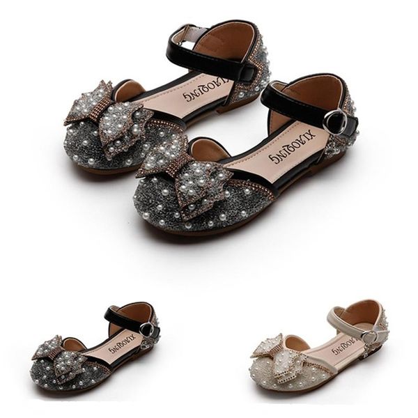 

flat shoes kids mary jane girls rhinestone blingbling preal bowknot children' soft princess shoe spring autumn casual loafers, Black;grey