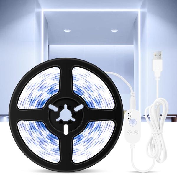 

dimmable leds strips light pir motion sensor 5m 300leds rope for tv computer deskbackground kitchen decorate led