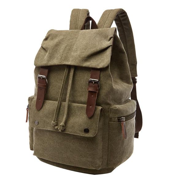 

backpack waterproof waxed canvas men backpacks leisure rucksack travel school bag lapbagpack vintage shoulder bookbags