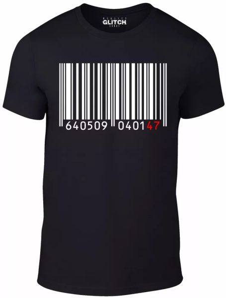

47 barcode t-shirt - inspired by hitman agent assassin game, White;black