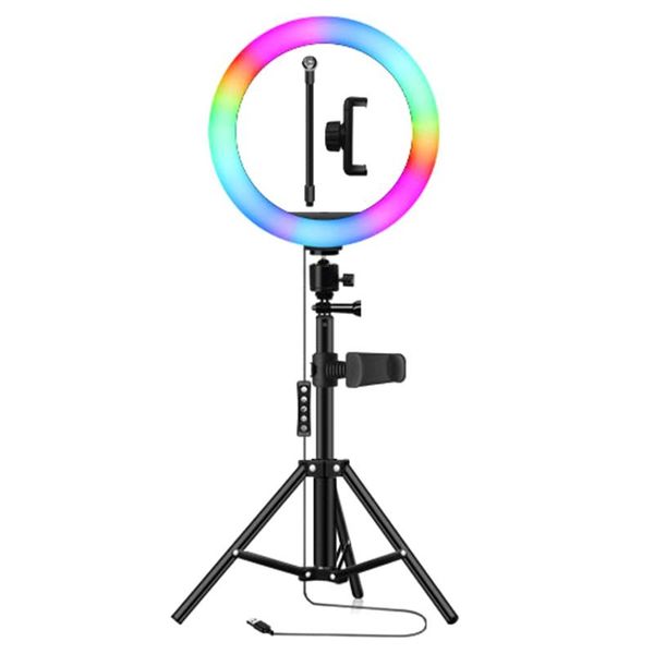 

inch rgb ring light tripod led selfie with stand video flash heads
