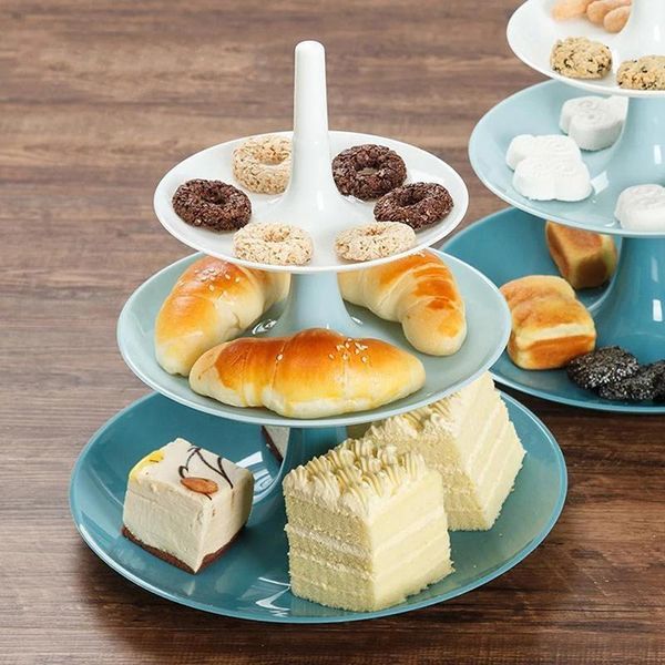 

kitchen storage & organization 3 tier plastic cake stand afternoon tea wedding plates party tableware bakeware shop three layer rack tray
