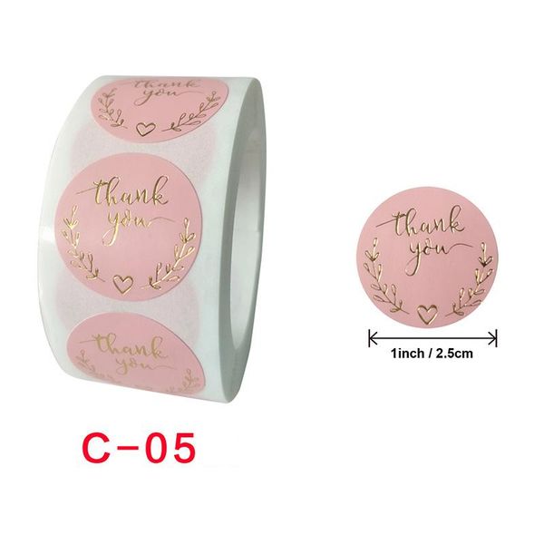

gift wrap 500pcs/roll diy for candy box reward sticker pink round shape thanks multi purpose hand account cards decoration