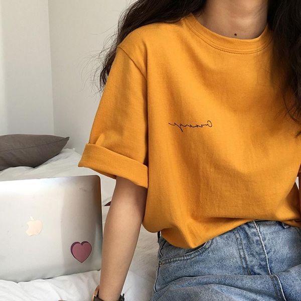 

women's t-shirt camisetas mujer 2021 spring summer women short sleeve t-shirts korean style ulzzang printed female casual tshirt top, White