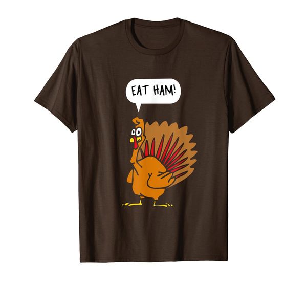 

eat ham turkey thanksgiving funny t-shirt, White;black