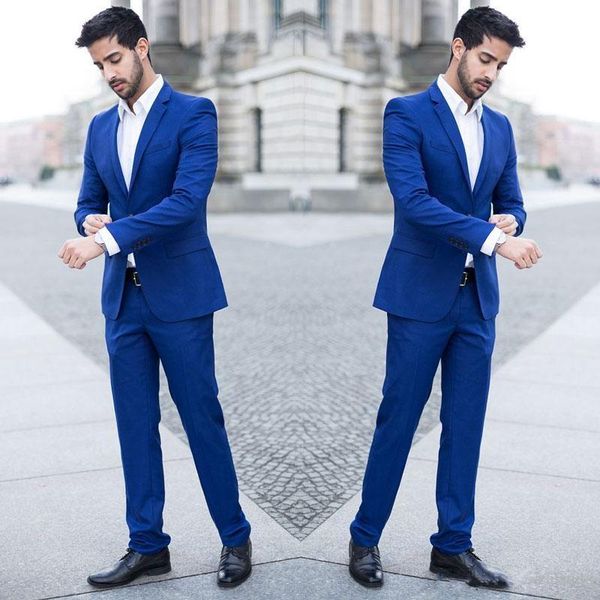 

latest coat pant design wedding suits royal blue man business jacket skinny groom tuxedo 2piece slim fit terno masculino costum men's &, White;black