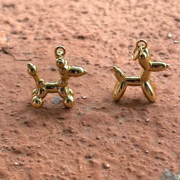 

20pcs gold plated metal cute balloon dog charm pendants for crafts jewelry making finding x0707, Silver