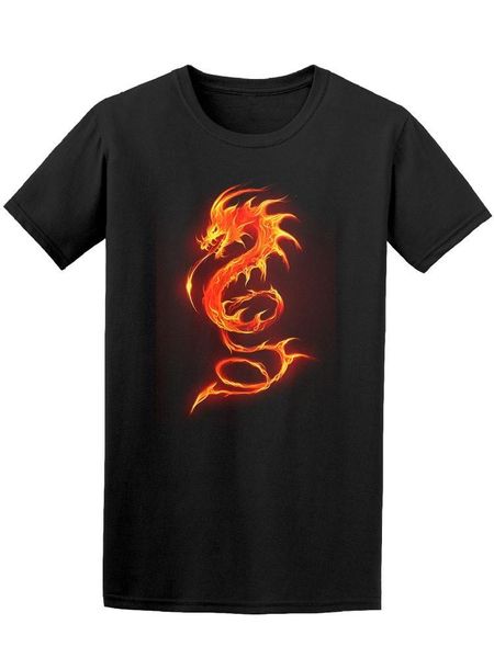 

fire dragon in flames men fashion cotton t-shirt men's t-shirts, White;black