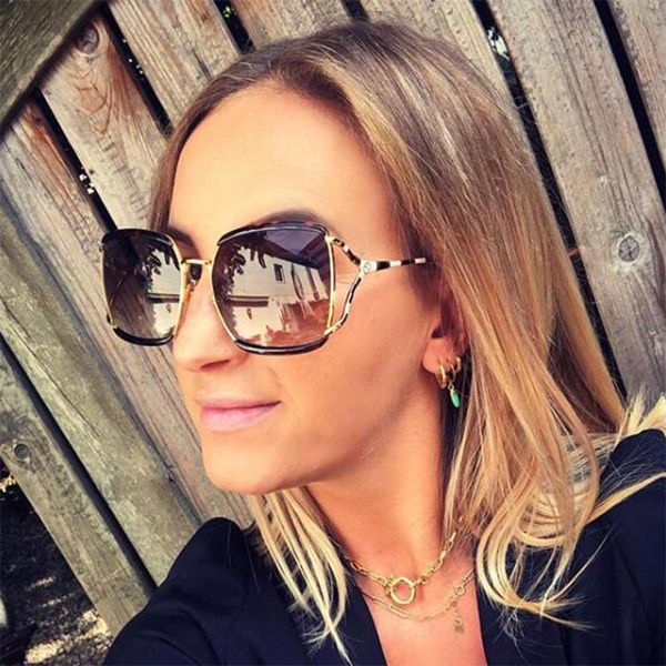

luxury sunglasses women fashion oversized metal hollow sun glasses ladies gradient frame spectacles, White;black