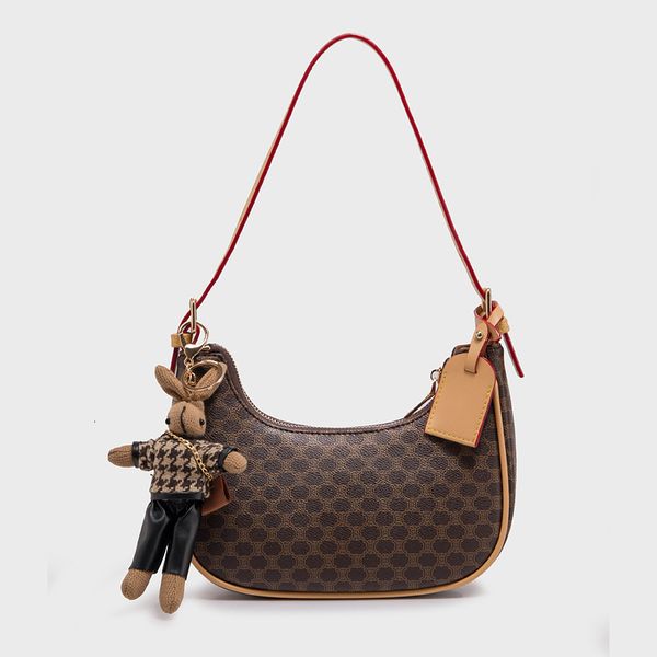 

handbag lisa's same french medieval underarm bag 2021 women's moon, Black;red