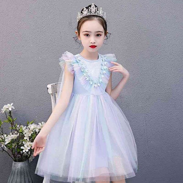 

snow and ice princess dress girls sleeveless aisha dress, Red;yellow
