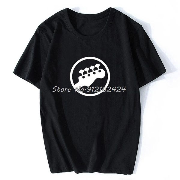

men's t-shirts bass headstock guitar symbol guitarist player musicians logo funny music rock t shirt tshirt men cotton short sleeve t-s, White;black