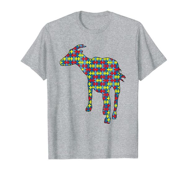 

chamois autism awareness kids animal puzzle day mom gift t-shirt, White;black