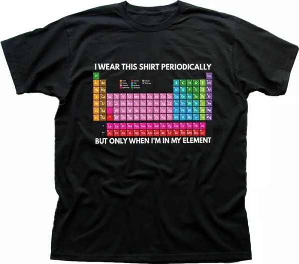 

The Big Lebowski in my element periodic table black t-shirt 9117, White;black