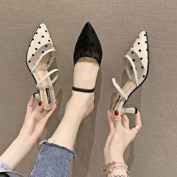 

women's shoes, high heels, women's all-match wear-resistant sandals, outer wear shallow mouth stiletto fashion shoes, Black