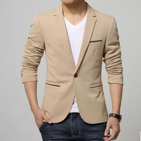 

men's suits & blazers new slim fit single breasted men blazer solid color men's casual clothes 5xl encompassed jacket style men/xf, White;black