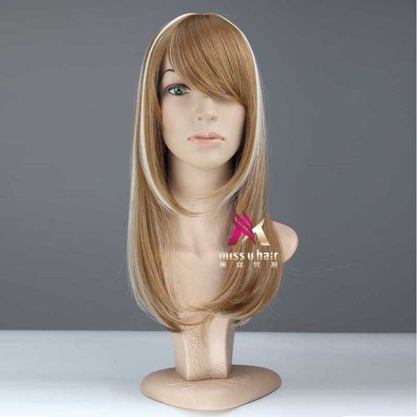 

popular wig highlights medium length micro curl women's party nightclub, Black