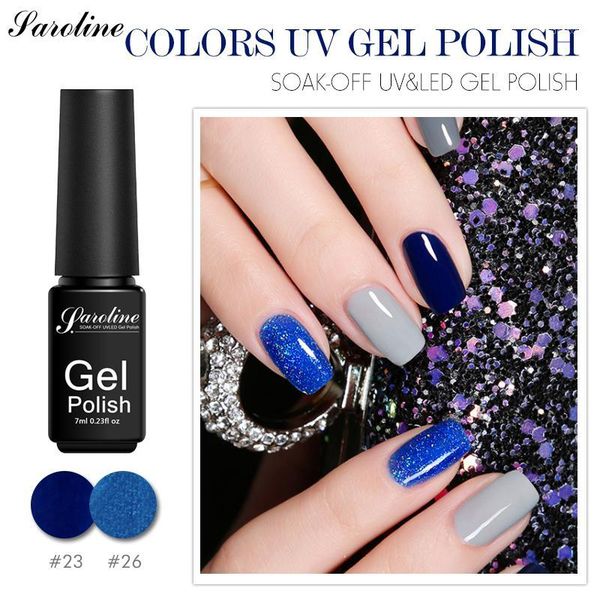 

saroline 29 colors uv gel nail polish lacquer semi permanent 7ml pure color glue soak off candy hybrid varnish1, Red;pink