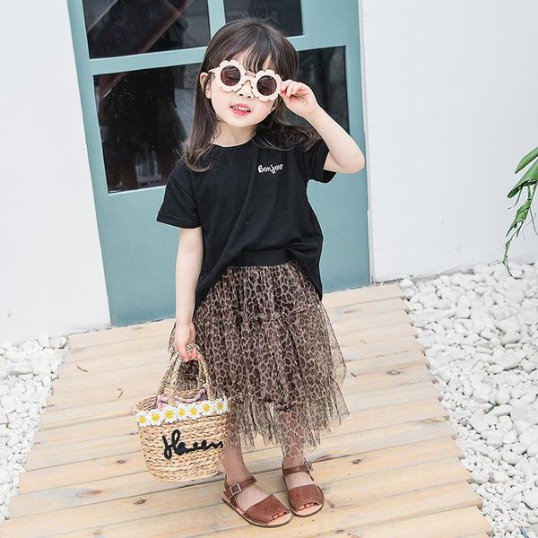

skirts spring summer girls tutu skirt baby long kids mesh children ball gown bottoms toddler leopard lace 1 to 7 yrs, Blue