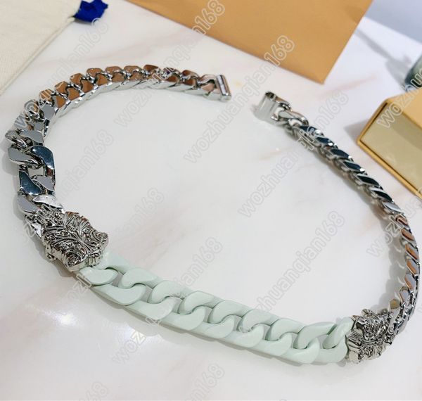 

three style fashion chain necklace splicing polished chain making necklace titanium steel necklace jewelry supply box, Silver