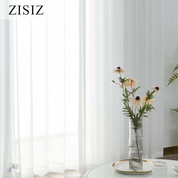

curtain & drapes white soft chiffon tulle curtains for living room sheer bedroom kitchen window treatment finished voile