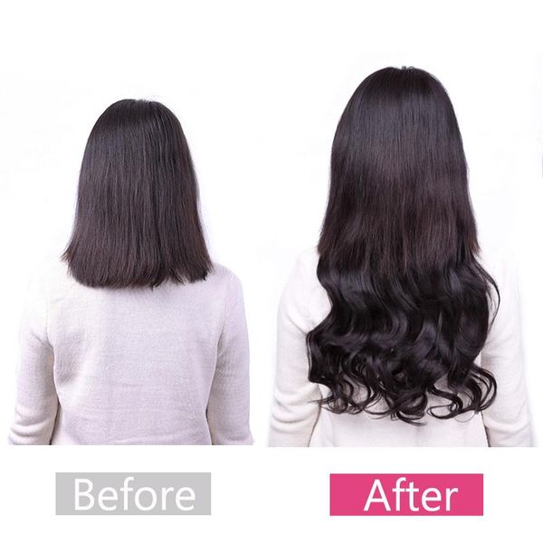 

synthetic wigs sambraid hair 4 clip in one piece 24 inch natural thick long 190g, Black