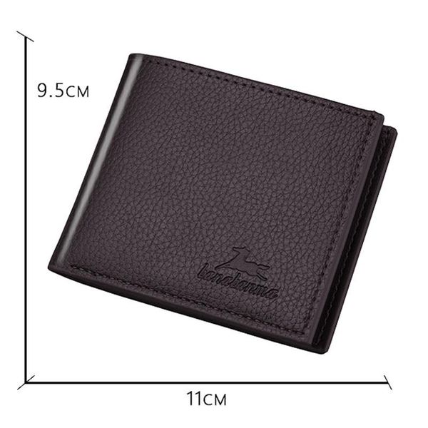 

wallets men's wallet fashion casual two-fold short horizontal pu leather solid color open coin purse card holder, Red;black