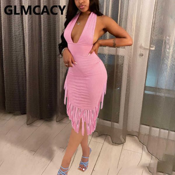 

halter backless v neck bodycon tassels dress 210702, Black;gray