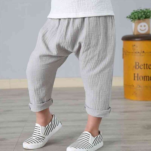 

kid toddler child harem pants baby boy girl trousers linen pleated children summer, Blue