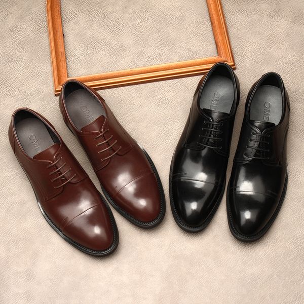 

round head fashion oxford shoes for men business genuine leather brogue lace up wedding shoes formal black coffee dress shoes