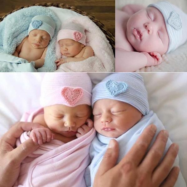 

cute heart pattern born hats baby cap infant girl boy toddler comfy bowknot warm beanie hat caps &, Yellow