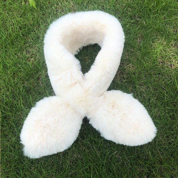 

scarves fur plush thick warm scarf solid color women girls female autumn and winter, Blue;gray